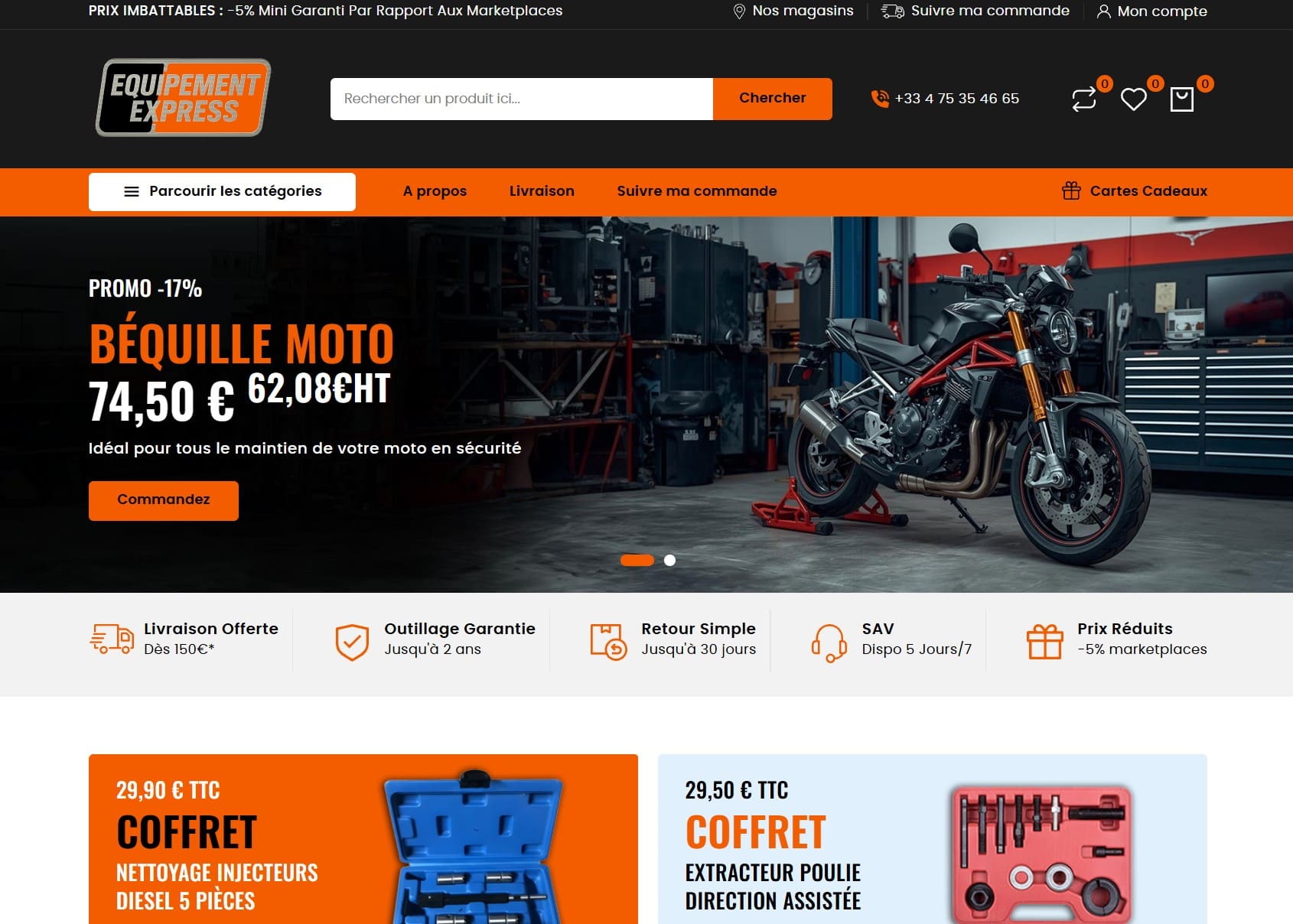 Aperçu du site Équipement Express
