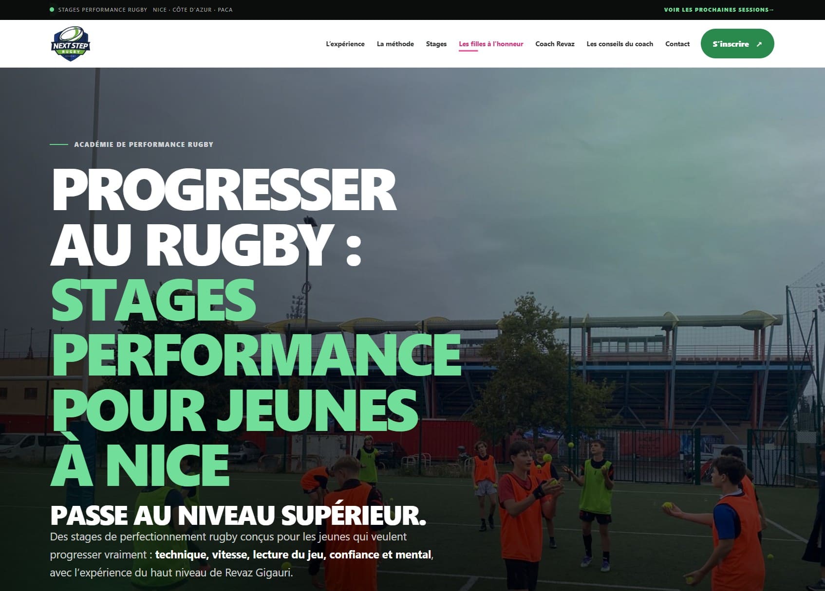Aperçu du site Next Step Rugby